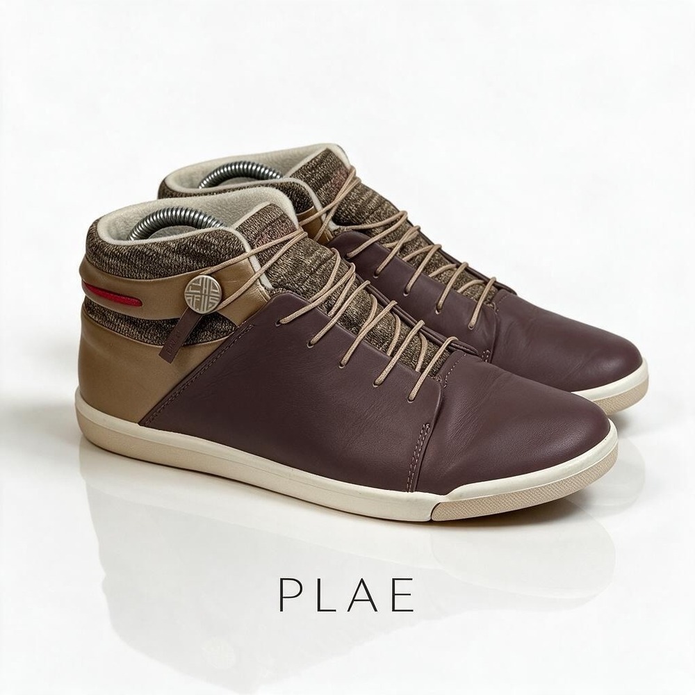 Plae Abra WP Waterproof High Top Sneakers Plum Rose Gold 9W 555190-550
